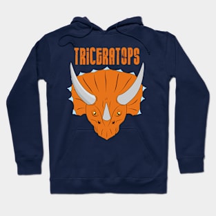 Triceratops Head With Orange Text Design Hoodie